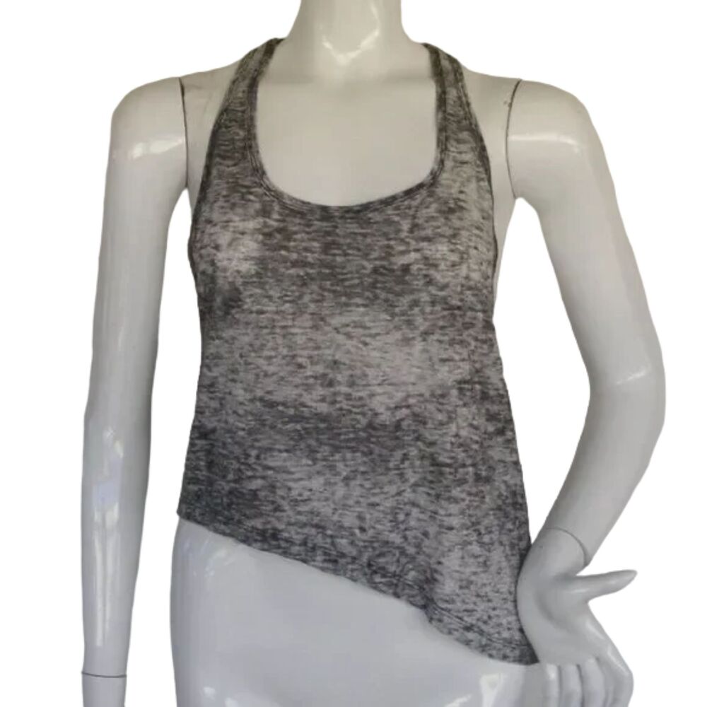 WE THE FREE Tank Top, XS, Racer back, Asymmetrical, Stone Wash/Distressed